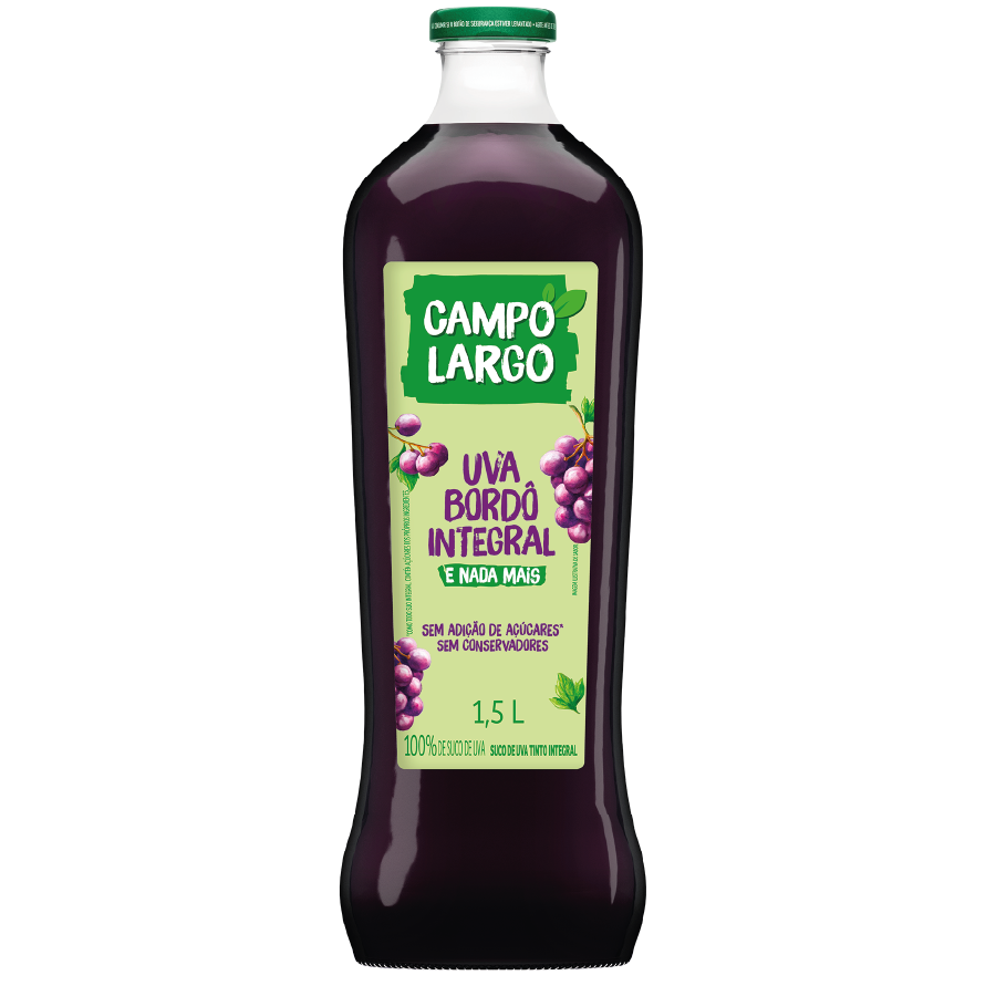 Campo Largo Jugo de Uva Integral en Botella de Vidrio 1.5L
